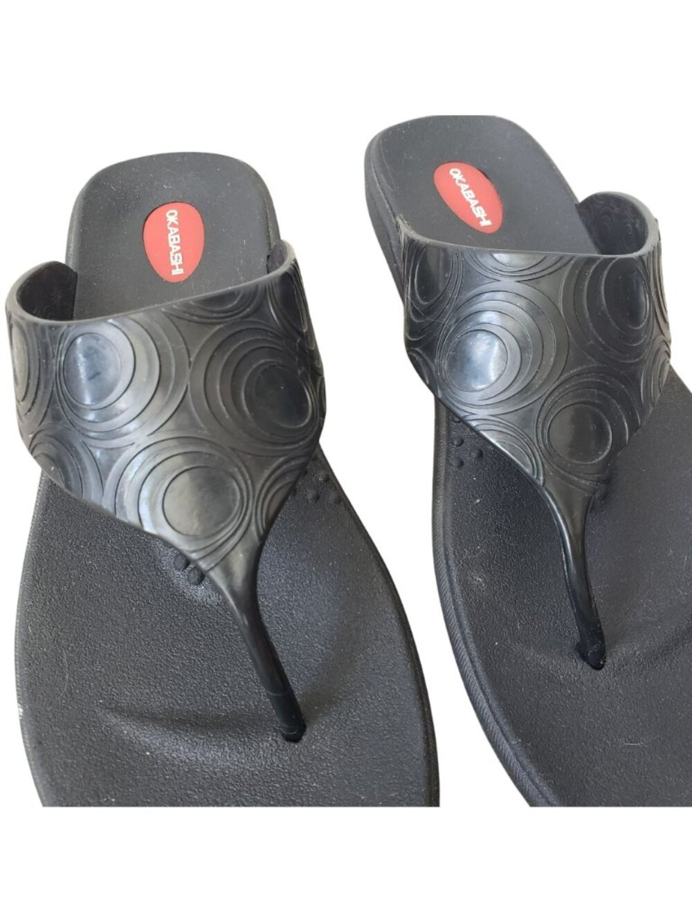 Okabashi Black Flip Flop Thong Orthopedic Sandals Arch Support Womens L - Picture 4 of 9